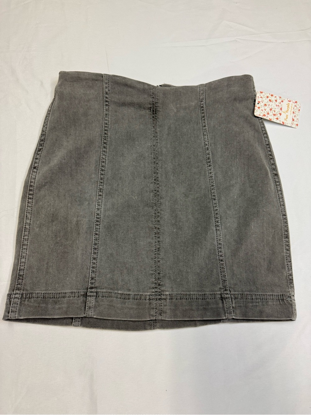 Free People Washed Gray Panel Mini Skirt